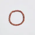 Bracelet en perles de pierre goldstone simple tour, pierres rondes lisses et scintillantes. - 6mm / Pierre de Sable d'Or