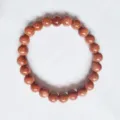 Natural goldstone beaded bracelet single circle couple fashion jewelry sparkling gemstone. - 8mm / Gold Sandstone