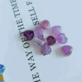 Natural stone heart-shaped crystal cabochon DIY jewelry accessory in purple variant. - Amethyst