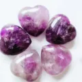 Natural crystal heart shaped gemstone ornament polished purple pocket stone decor gift - Amethyst
