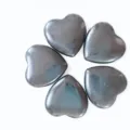 Natural crystal heart shaped gemstone ornament set of five pieces for home decor gifts - Obsidian