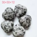Natural Stone Heart Pocket Palm Stone Crystal Healing Love Decor Set of Five Pcs - Sesame Jasper