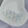 10mm semi-precious stone crystal loose beads round for DIY jewelry making accessories - Straight Hole (Through Hole) / Opal (Synthetic)