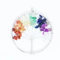 Natural crystal gemstone tree of life pendant wire wrapped chakra healing necklace jewelry - Colorful