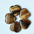 25mm Natural Tiger Eye Crystal Heart Figurine Pocket Stones Valentine Gift Home Decor - Tiger's Eye