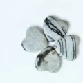 Natural gemstone heart crystal ornament 25mm polished love peach heart decoration gift - Black Network Stone