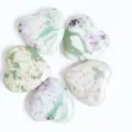 25mm Natural Crystal Heart Ornament Semi-Precious Gemstone Peach Heart Decor Green - Auspicious Jade