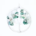 Natural crystal agate stone tree of life pendant wire wrapped lucky wishing necklace - Moss Agate