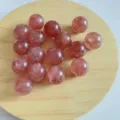 Natural strawberry quartz beads 12mm round loose gemstone DIY jewelry making accessories. - Strawberry Quartz