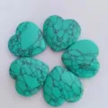 Natural turquoise heart shaped gemstone healing crystal palm stone home decor gift. - Turquoise (Synthetic)