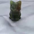 Natural crystal cat figurine 3cm gemstone cute animal carving craft for home decor - India Agate