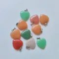 Pendentifs en pierre précieuse en forme de cœur coloré avec anneau pour la fabrication de bijoux DIY. - Cœur / 20x20mm 1 Pièce