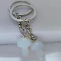 Porte-clés champignon en cristal mignon anneau de clés en métal pendentif de sac cadeau - Opale (Synthétique)