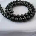 Perles en agate noire lisses rondes pierre precieuse semi-finie creation bijoux DIY - 4mm / Agate Noire 7A