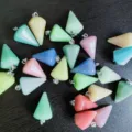 Pendentif pendule en pierre lumineuse colorée accessoire de collier de bricolage mode - Pendule / 28x15mm 1 Pièce