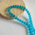 Translucent blue glass round beads for DIY handmade jewelry bracelets and necklaces. - Lake Blue