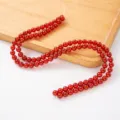 Détail de perles d'agate rouge, fil de pierres rondes lisses pour accessoires de bijoux. - 4mm / Agate rouge moyen grade 7A