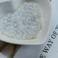 Details of 6mm half-drilled round loose beads, white crystal DIY jewelry accessories. - Artificial Opalite