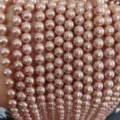 Perles roses coquillage rondes en vrac pour fabrication de bijoux DIY bracelets colliers - 6mm / Rose foncé