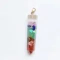 Chakra stone resin hexagonal pendant multi-color crystal quartz necklace jewelry accessory - Size 9 Without Cord