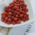 Perles d'agate rouge 6mm trou partiel rond pierres precieuses pour fabrication de bijoux - Sans Trou / Agate rouge