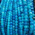 Blue agate gemstone loose beads for DIY jewelry making and handmade necklace crafts. - 4mm / Lake Blue Striped Agate