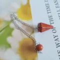 Natuurlijke rode kristal kegel slingers hanger gefacetteerde edelsteen ketting detail - Klein (16*15 mm) / Rode Jaspis
