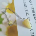 Natuurlijke gele kristallen kegel slingers hanger met metalen ketting voor meditatie - Klein (16*15 mm) / Citrien