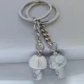 Natural crystal stone mushroom keychain cute pendant bag accessory keyring gift for women girls - Howlite