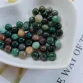 Natural crystal agate gemstone half-hole round beads 6mm DIY jewelry making loose beads - Indian Agate