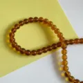 Perles rondes en verre couleur ambre perles en vrac pour fabrication de bijoux faits main DIY - 6mm / Marron Jaune