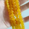 Helle gelbe halbtransparente Chalcedon-Rundperlen für DIY handgefertigten Schmuck - 6mm / Goldgelb