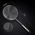 Stainless steel mesh skimmer spoon for hot pot and kitchen noodle straining large size - 20cm, Without Hook