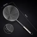 Stainless steel fine mesh skimmer spoon extra large kitchen cooking noodle strainer tool - 20cm, With Hook