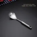 Cuchara para arroz premium de acero inoxidable 304, mango largo, 32 cm x 7,5 cm - Cuchara de Arroz 304 (Mango de Metal)