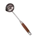 Premium 304 stainless steel oil separator soup ladle with anti-scald rosewood wooden handle - Oil Filter Ladle (Rosewood Series)