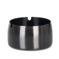 Cendrier rond en acier inoxydable au design moderne et sombre, résistant au vent pour la maison. - Taille extra large (12 cm) / Noir