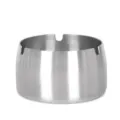 Cendrier en acier inoxydable coupe-vent support de cendres pour maison bureau restaurant - Taille extra large (12 cm) / Argent