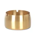 Cendrier rond moderne en acier inoxydable coupe-vent avec finition or brossé pour la maison. - Taille extra large (12 cm) / Or