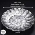 Stainless steel collapsible steamer basket, adjustable folding vapor tray for kitchen cooking. - Large (Simple Package)