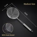 Medium size 304 stainless steel spider strainer skimmer with integrated hanging hook - 201 Material - With Hook / 16cm