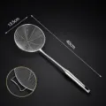 Edelstahl Schaumlöffel Küchensieb Nudelsieb Seiher mit Haken 13.5cm 40cm lang - mit Haken / 14 Zoll