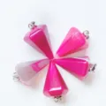 Pendente a pendolo esagonale in agata di cristallo naturale sfaccettato collana accessorio - Agata rosso rosa