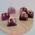 Natural crystal mini handbag pendant crystal stone sweet bag creative ornament item - Amethyst
