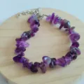Natural purple amethyst irregular crushed stone bracelet with lobster clasp and metal ext. - Amethyst
