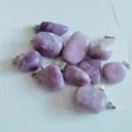 Natural purple stone pendants gemstone charms DIY necklace jewelry making supplies 1pc - Phosphosiderite (Lilac)