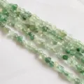 Natural green crystal chip loose beads 6-8mm irregular gemstone jewelry making strand - Green Strawberry Quartz