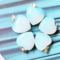 Colgante de Corazón de Ópalo 20mm Collar Joyería Accesorios DIY Regalo San Valentín - Ópalo (sintético)
