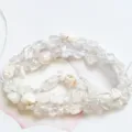 Natural crystal gravel beads, 6-8mm irregular stone semi-finished loose string variant. - White Ghost