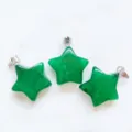 Natural green crystal pentagram star pendant DIY necklace bracelet jewelry accessories. - Malaysian Jade